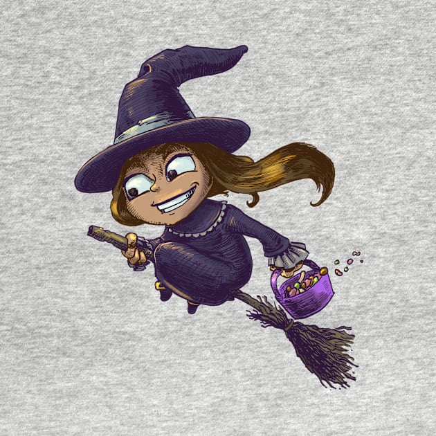 Halloween cute witch trick or treat by Carlos CD